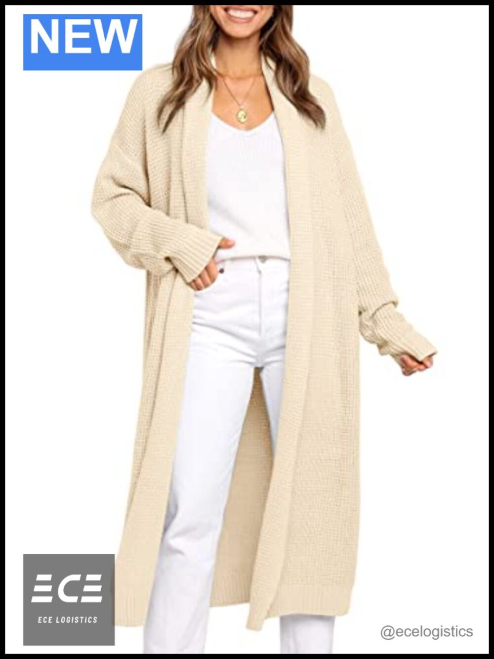 LILLUSORY Long Cardigan Sweater Women Oversized Open Front Ribbed Knit Coat